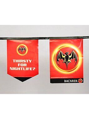 New BACARDI Thirsty for Nightlife FLAG BANNER - 20 ft - New!! L@@K!!